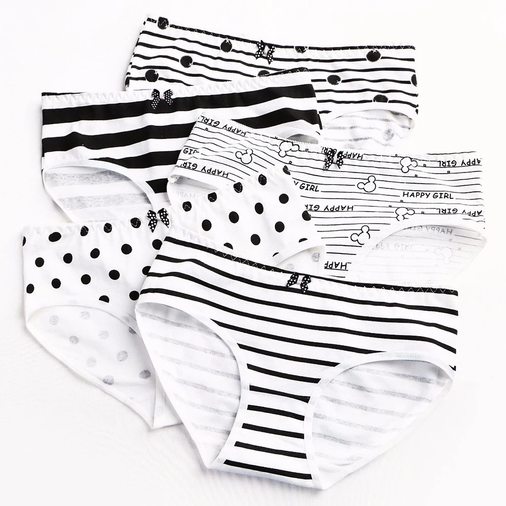 Женские трусики в полоску милое нижнее белье горошек сексуальное хлопковое с