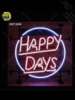 neon sign for happy days neon bulb sign custom light up wall sign for room warehouse sign outdoor lighting store cool neon signs