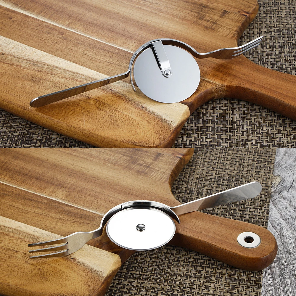 Нож для пиццы вилка комбинация простая плита инструмент торта колесо вафельного