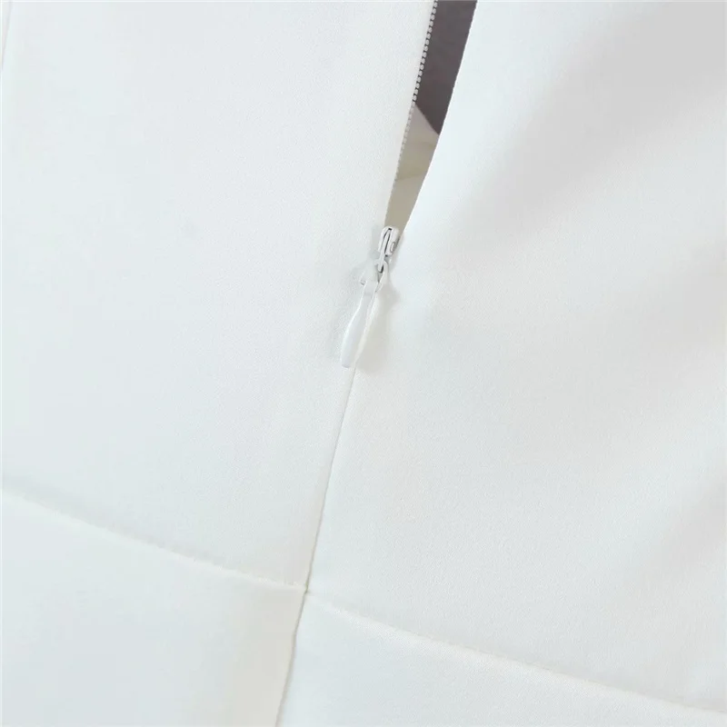 

Elegant Woman White French Slim Strapless Mini Dress 2021 Spring Female Puff Sleeve Party Dresses Ladies Vintage Satin Dress