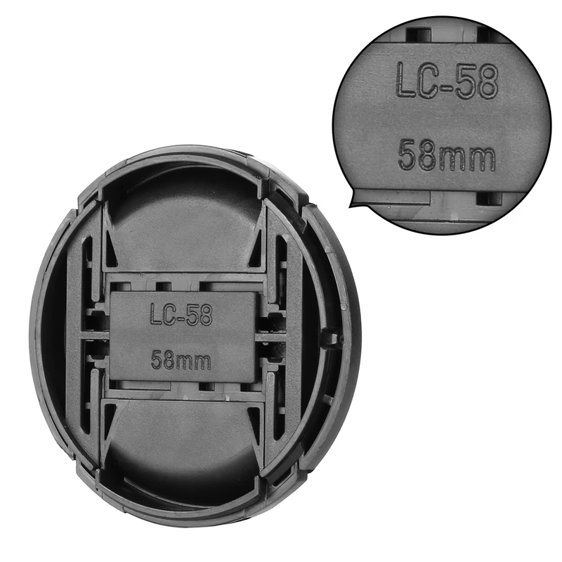 

58Mm Lens Cap With Lens Cap Leash Hole Bundle For Dslr Cameras Nikon Canon (58Mm)- 4 Pack
