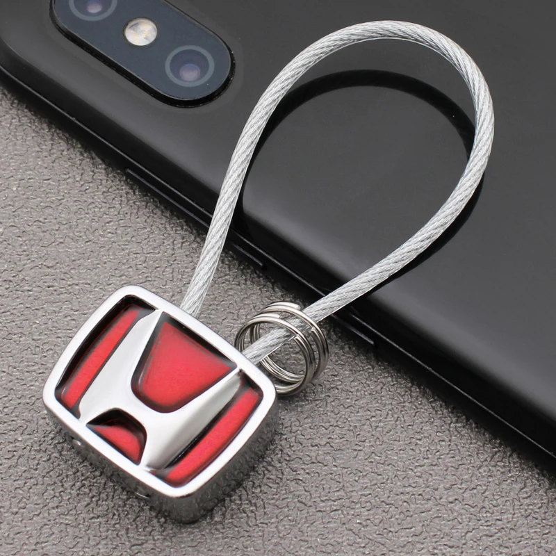 

1pc 3D Metal Alloy Keychain Car Key Ring For Honda dio Civic 4d Accord 7 CRV Hrv Jazz Fit 2021 emblem Key Chain Auto Accessories