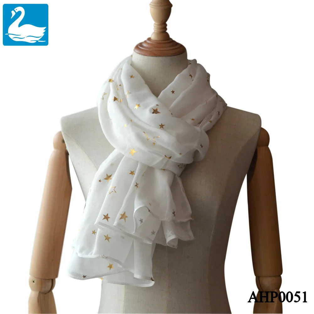 Модная бандана BL женский шарф шифоновый хиджаб Женский Белый Блестящий головной