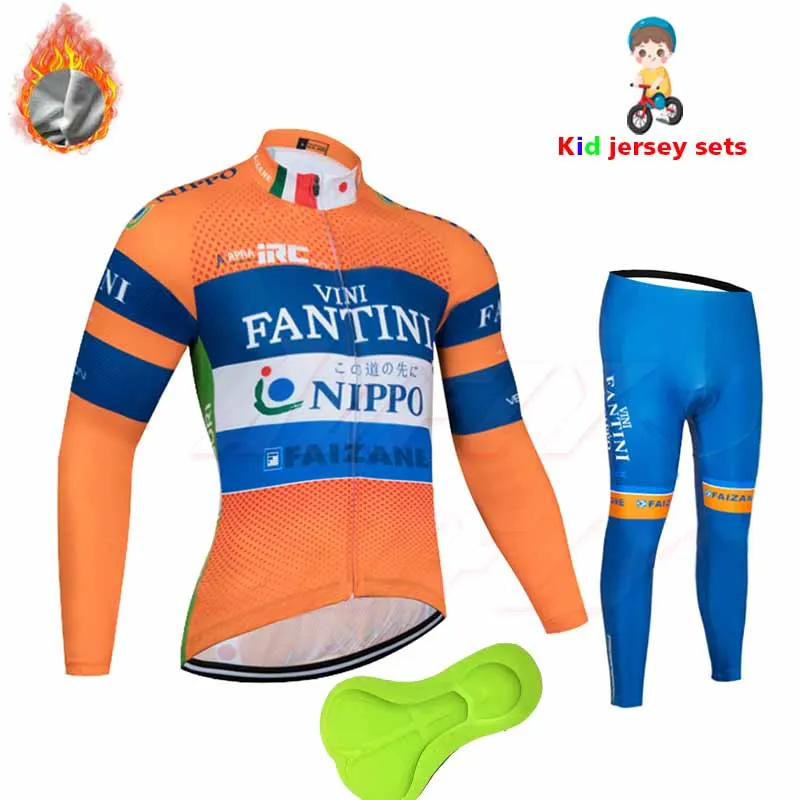 new pro team FANTINI Orange blue children's cycling long sets kids clothes bicycle for equipment bike clothing |