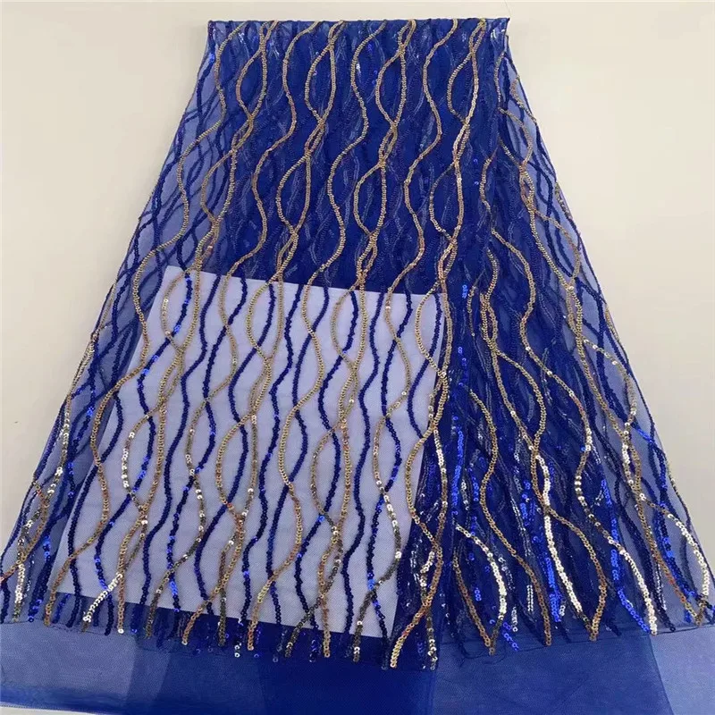 Two color 2020 gold African sequins Tulle Lace Fabric High Quality Material Net French Embroidery Nigeria | Дом и сад