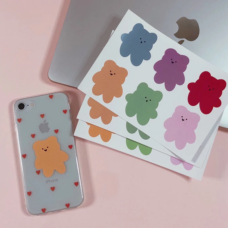 6 шт./лот мультяшный милый корейский стиль Ins мягкий медведь конфеты наклейка