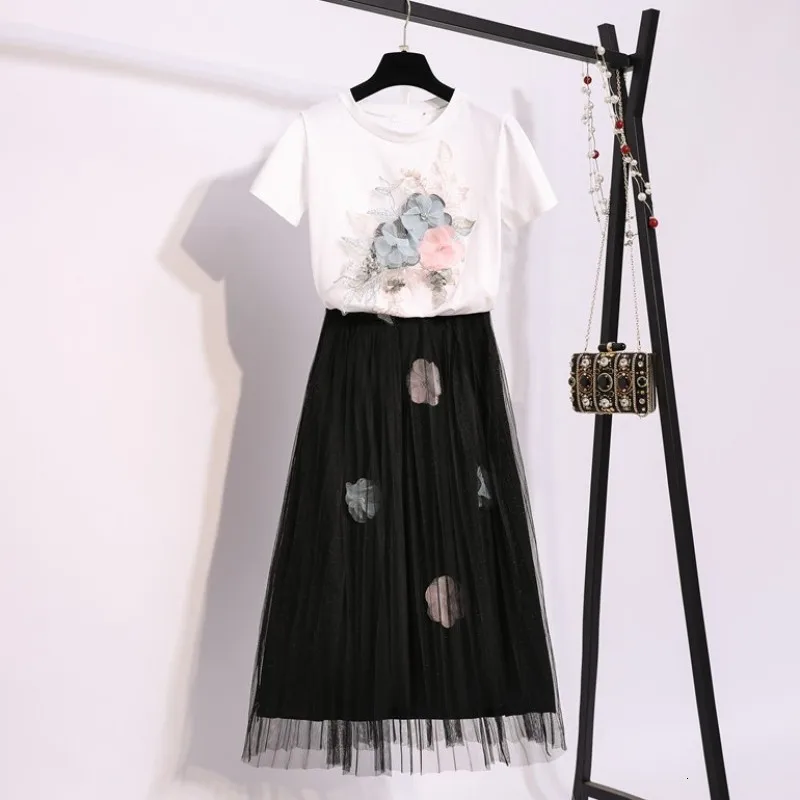 Новинка 2020 года летняя длинная юбка из газовой ткани Женский комплект двух