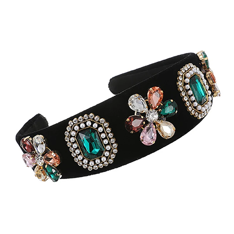 

ZHINI Новая черная повязка на голову в стиле бохо для женщин энтическая Готическая стразы кристаллы ручной работы аксессуары для волос повязки на голову эффектные ювелирные изделия
