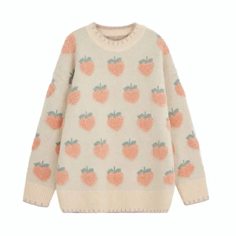 

Jacquard sweater women's spring and autumn loose knit top casual