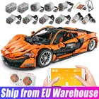 Высокотехнологичный моторизованный гоночный автомобиль Mould King 13090 MOC с приложением, McLarens P1, гиперкар, строительные блоки, кирпичи, детские игрушки, подарки на день рождения