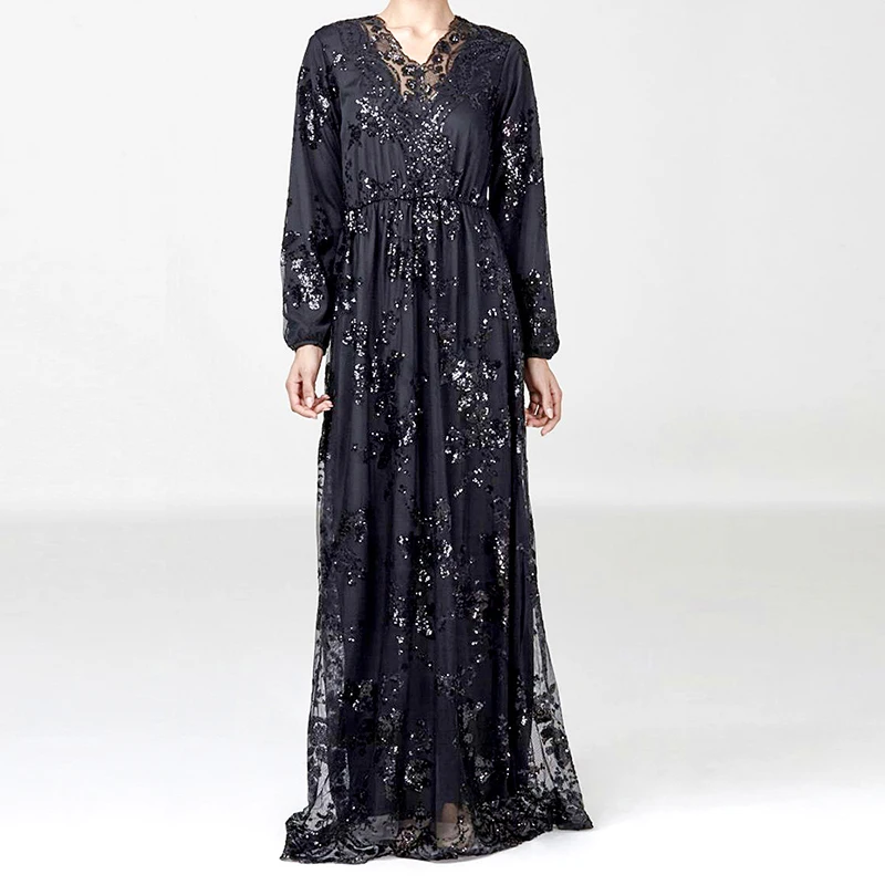 Sequin abaya Дубай турецкие платья мусульманское платье Абая для женщин хиджаб платье кафтан Турция Исламская одежда Кафтан Maroc Omani