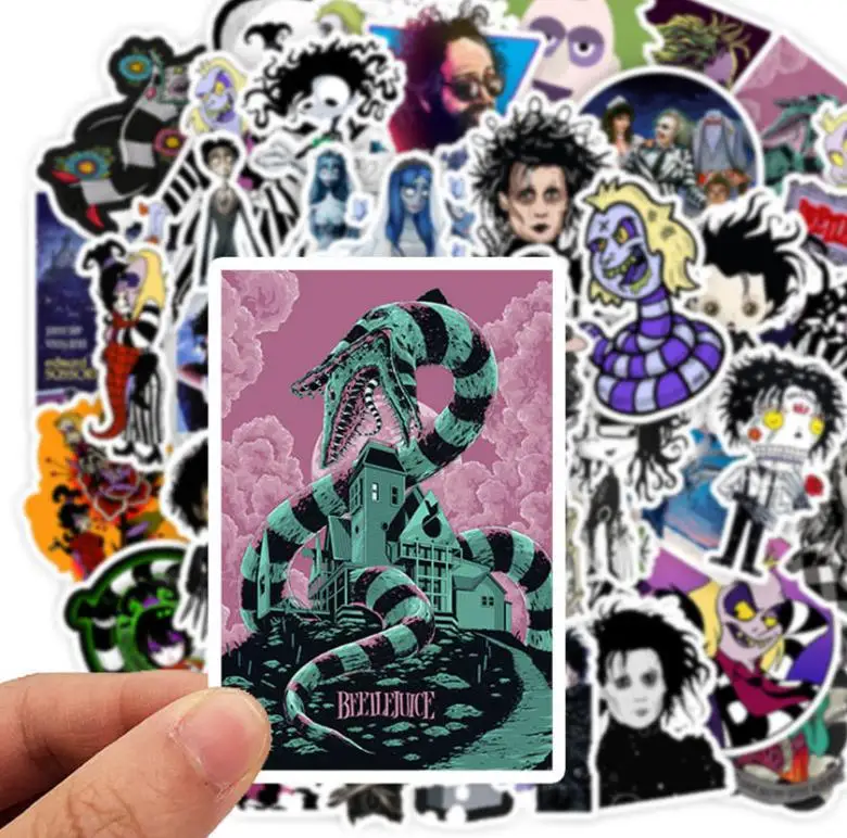 103050pcs tim burton film series sticker school student diary hand ledger stationery mobile phone guitar decoration kids free global shipping