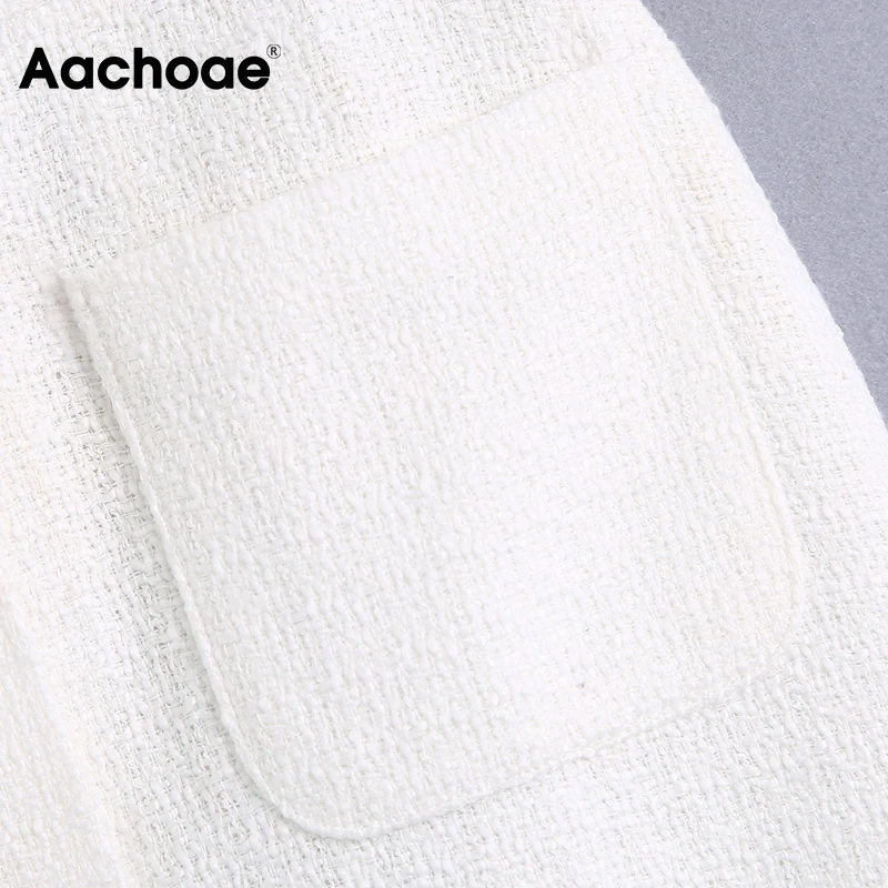 Юбка-миди Женская твидовая трапециевидная с карманами разрезом на пуговицах -