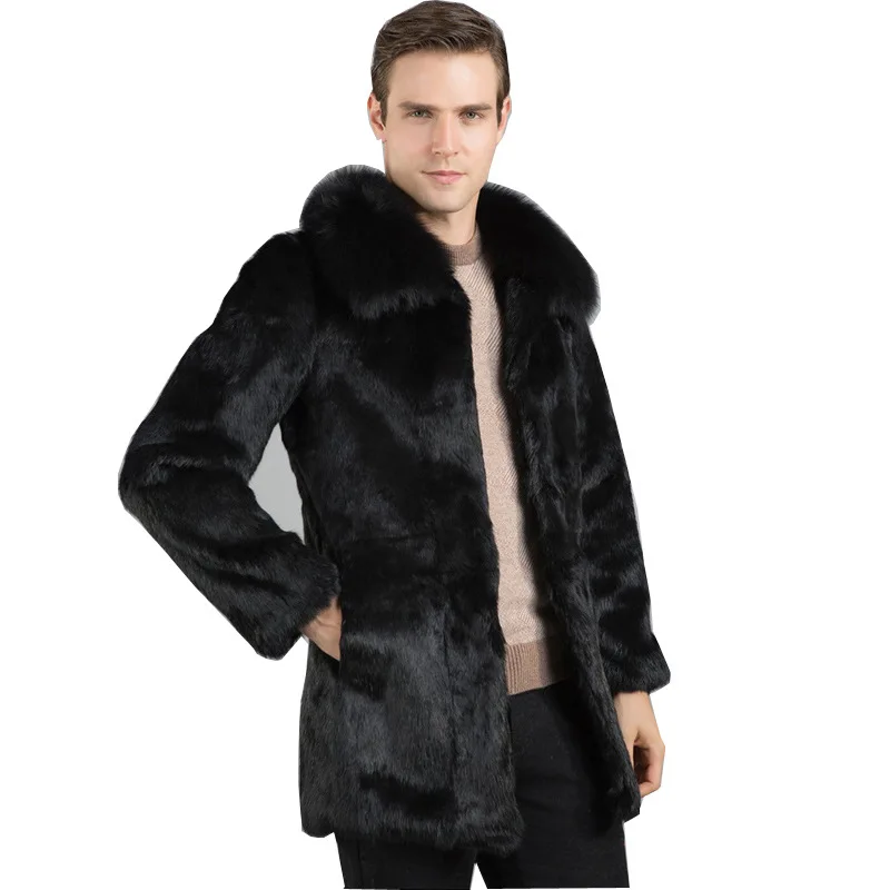 

Jacket MenS Wear Leather Coat Imitation Mink Imitation Rabbit Fur Men's Warm Plus-sized