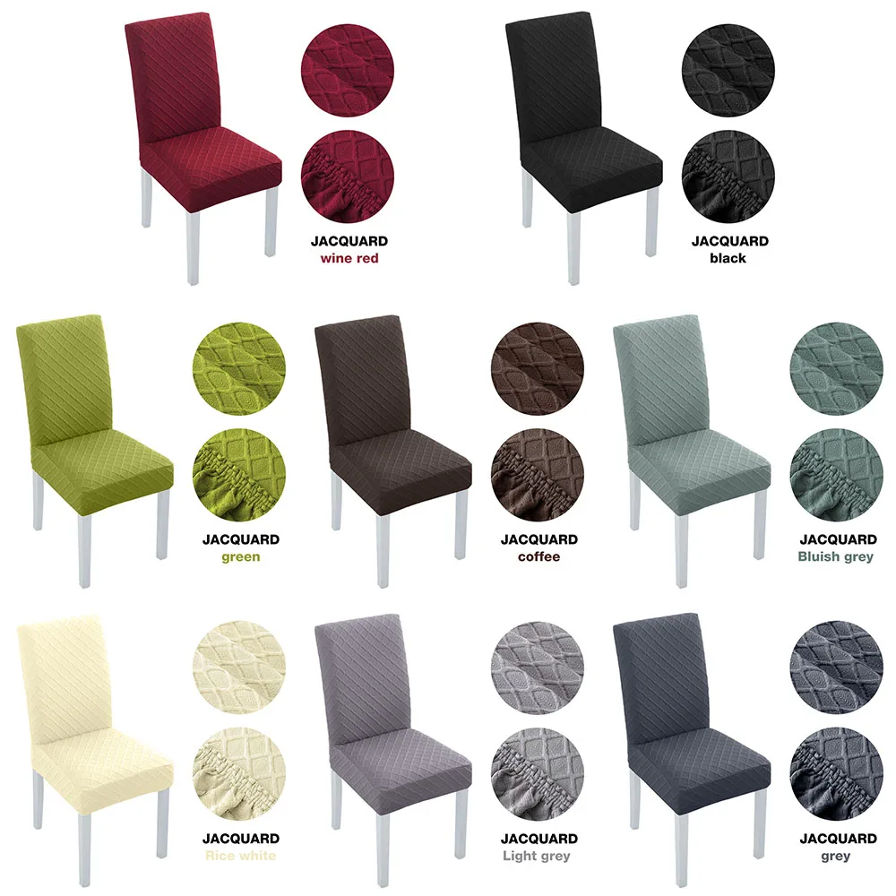 

High Quality Jacquard Dining Chair for Chairs Kitchen Dining Hotel Banquet Chair Covers Stretch Spandex Elastic Seat Case