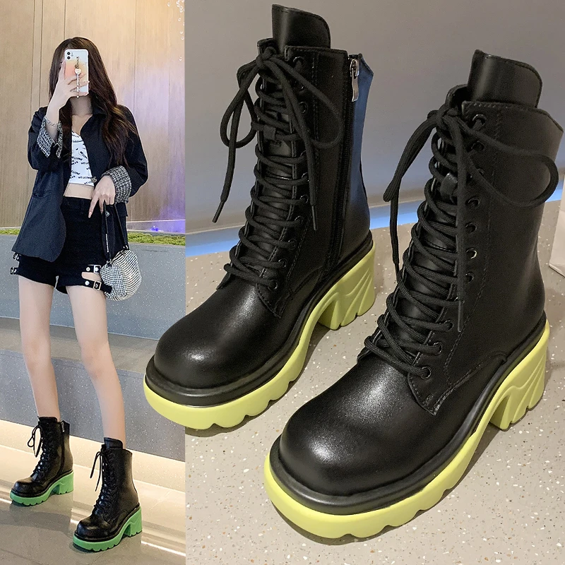 2021 Fashion New British Style short Boots Autumn and Winter All-match Comfortable Short Barrel Knight Boots Women Ladies