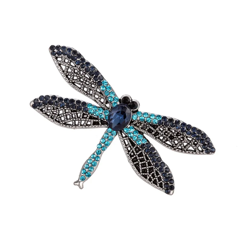 brooch dragonfly 3 TDQUEEN брошь в виде насекомых стрекоза, винтажная металлическая цветная хрустальная большая брошь в виде стрекозы, булавки для женщин - Окраска металла: brooch dragonfly 3