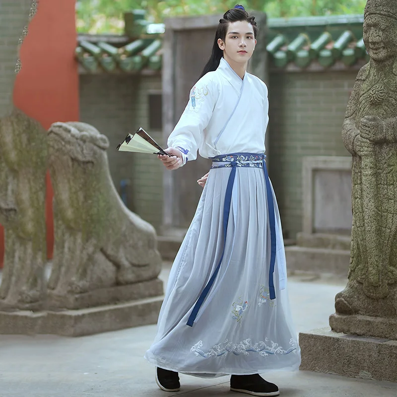 Костюм для мужчин и женщин Hanfu традиционная Китайская древняя одежда Фэнтезийный