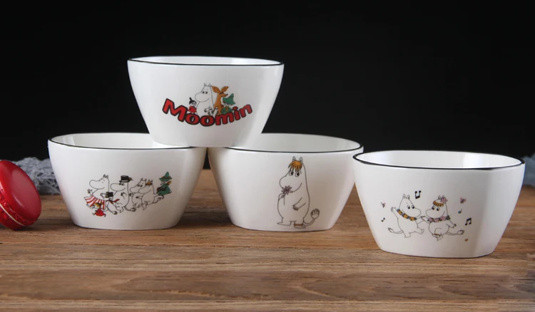Скандинавский стиль Moomin 8 дюймов стейк керамическая тарелка рисовая чаша ложка Amy Shili мультфильм керамическая детская посуда