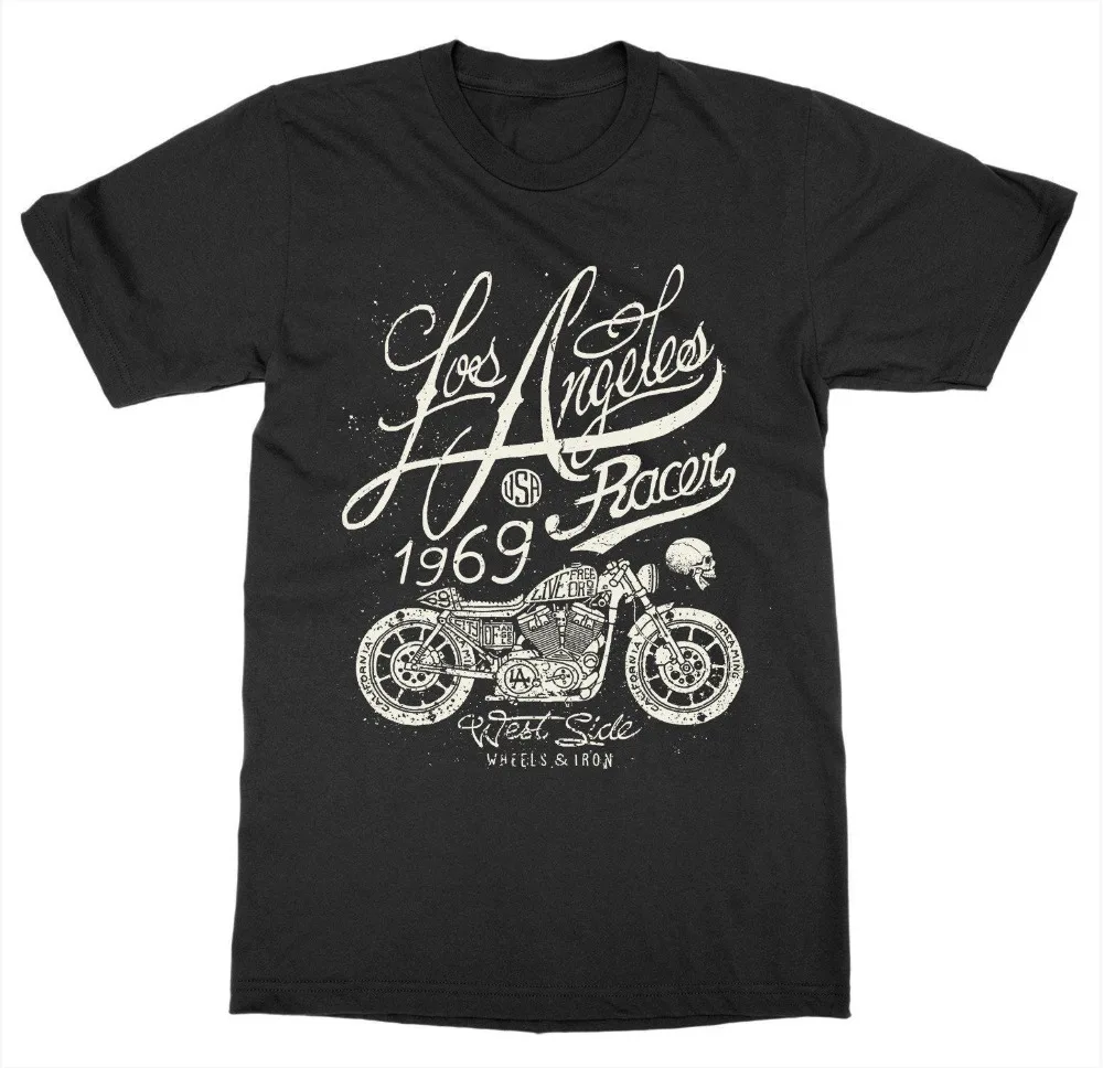 

Hot Sale Men T Shirt Fashion LA Racer T-Shirt Ride or Die Vintage Motorcycle Club Gear Bike Shop Wing Fast Summer O-Neck Tops
