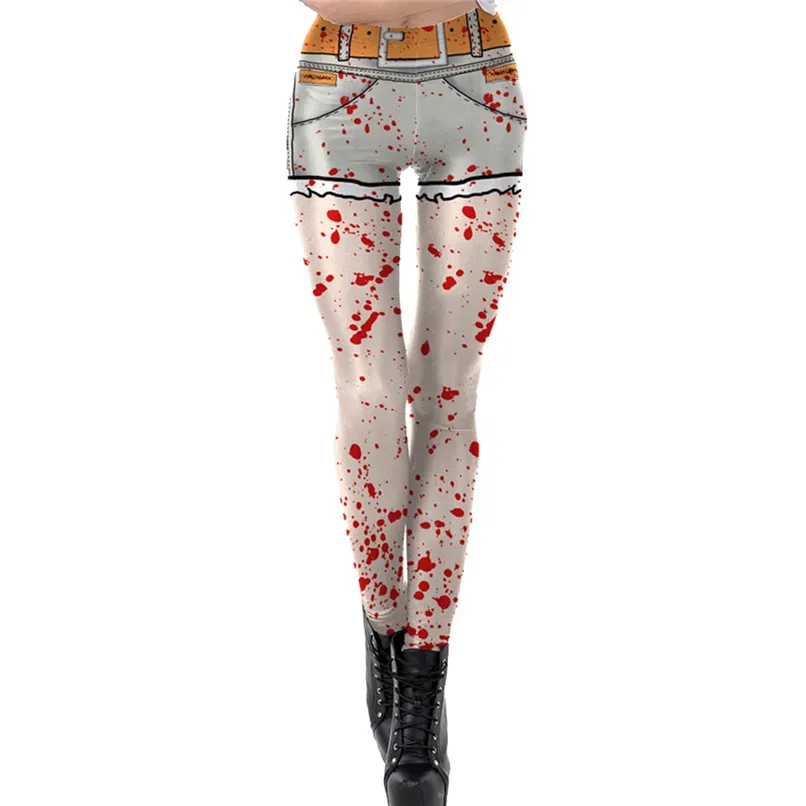 Leggings Одежда на Хэллоуин, леггинсы, Хэллоуин, сексуальные новые женские леггинсы, Призрак Череп, тыква, пальмовые стили, цифровая печать, Брюки J6 - Цвет: Leggings