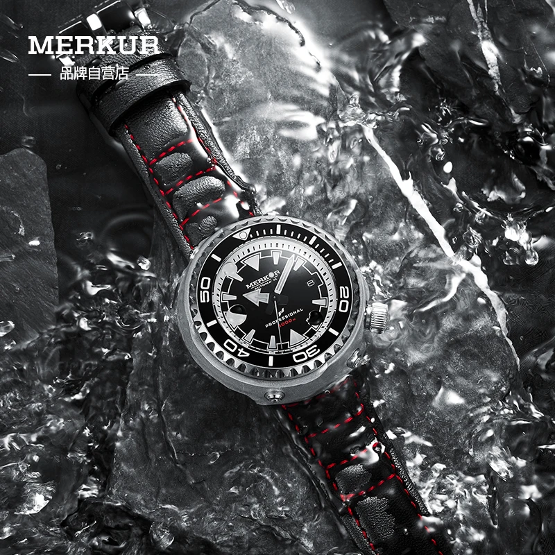 

AD30 MERKUR 1000 м моноблок Tuna Can Automatic Pro Diver Мужские винтажные часы для дайвинга