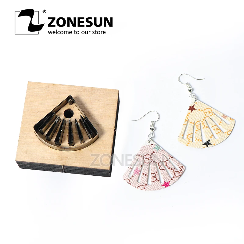 ZONESUN Custom Hand Fan Leather Blade Earring Paper Cutting Die Tool For Machine DIY Punching Clicker Steel Rule | Дом и сад