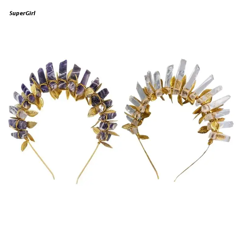 

Металлическая тиара J78E ручной работы в виде листьев, богини, корона, повязка на голову, Ретро стиль, украшение для волос, обруч для волос, сва...