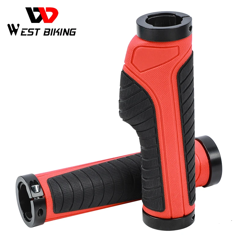 

WEST BIKING MTB Bicycle Handlebar Rubber Grips Ergonomic Bike Accessories Ring Lockable Non-slip Shock Absorption Bicycle Grips