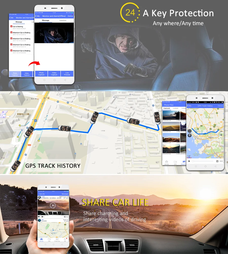 Anfilite 3g FHD 1080P dashcam Автомобильный видеорегистратор Камера авто 6,5 дюймов зеркало заднего вида gps трек рекордер двойной объектив регистратор видеокамера