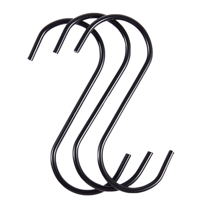 

3 PCS Black Stainless Steel S Shape Hook Mount for Clothes Hat with 2 Pack Wine Bottle Stopper Vacuum