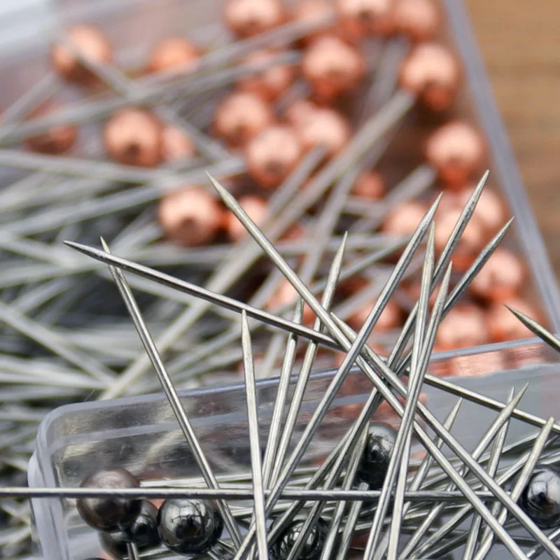 100 шт./корт. Защитные булавки с жемчужной металлической головкой 38 мм Круглые