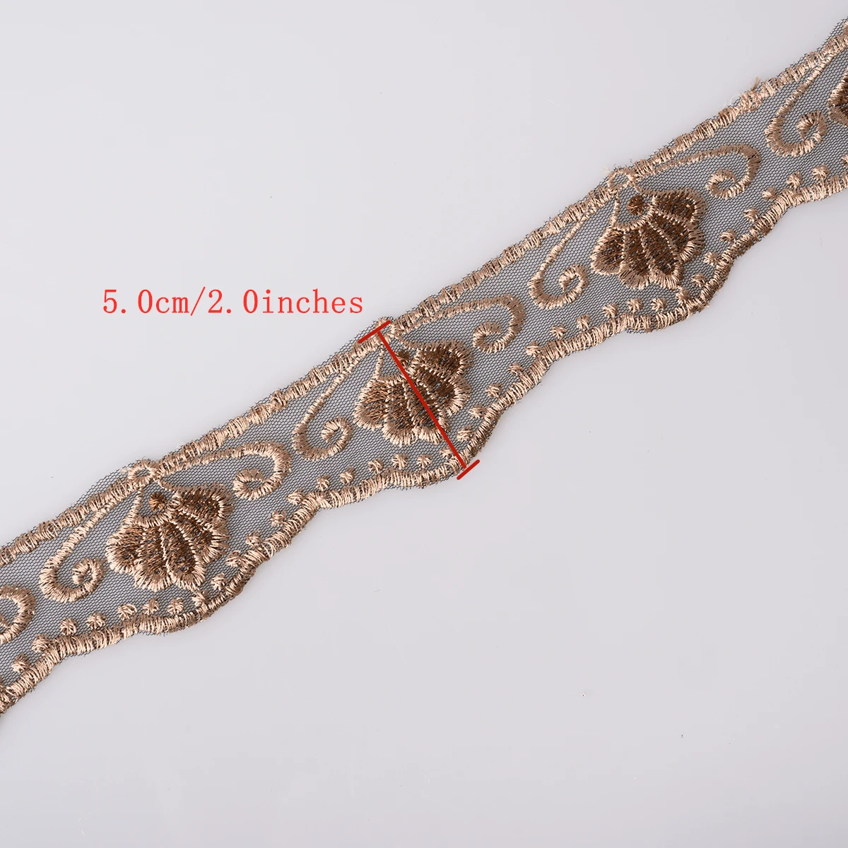 

Cusack 2 meters Mesh Embroidered Lace Trims Ribbon 18.5 cm 5 cm for Home Textile Garment Dress DIY Crafts Doll Mes Lace Fabric