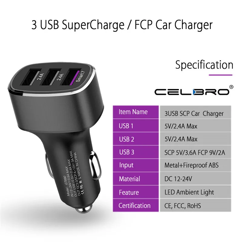 Автомобильное зарядное устройство Supercharge для huawei P30 P20 mate 30 20 Pro Nova 5 супер зарядка