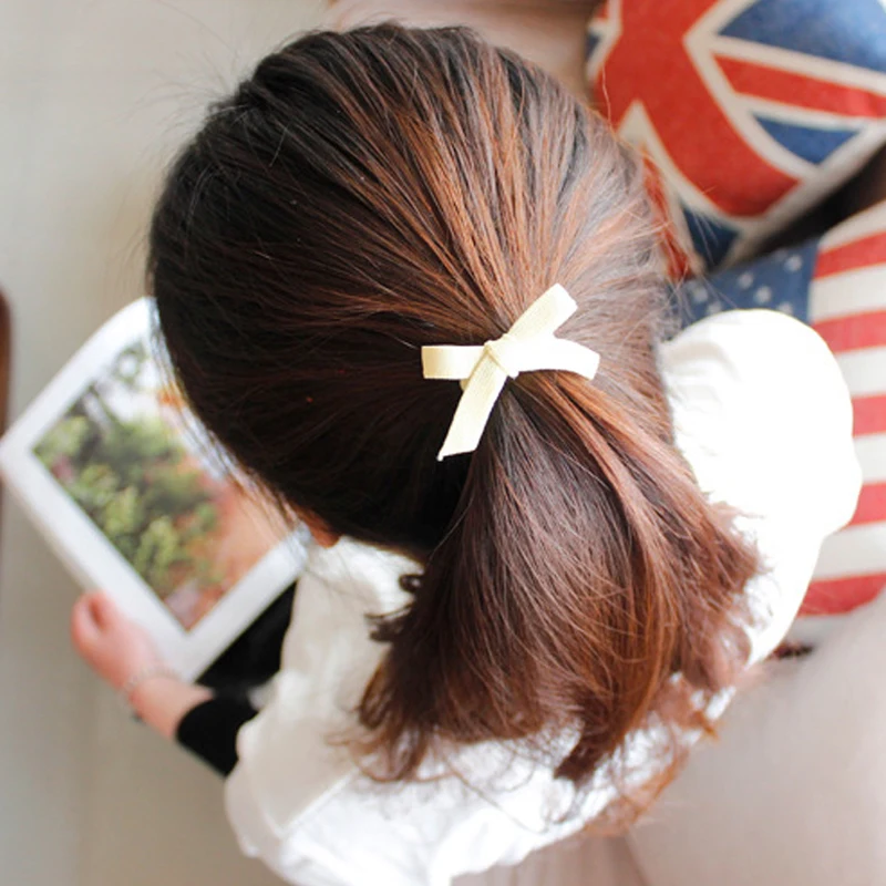 1 шт. высокая эластичная резинка для волос с бантом женщин и девочек одноцветные
