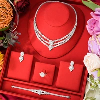 kellybola noble luxury necklace bracelet earring ring 4pcs high quality women wedding banquet anniversary fashion zircon jewelry