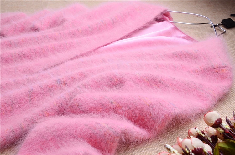 Популярный приталенный свитер средней длины для девушек розовое пальто с