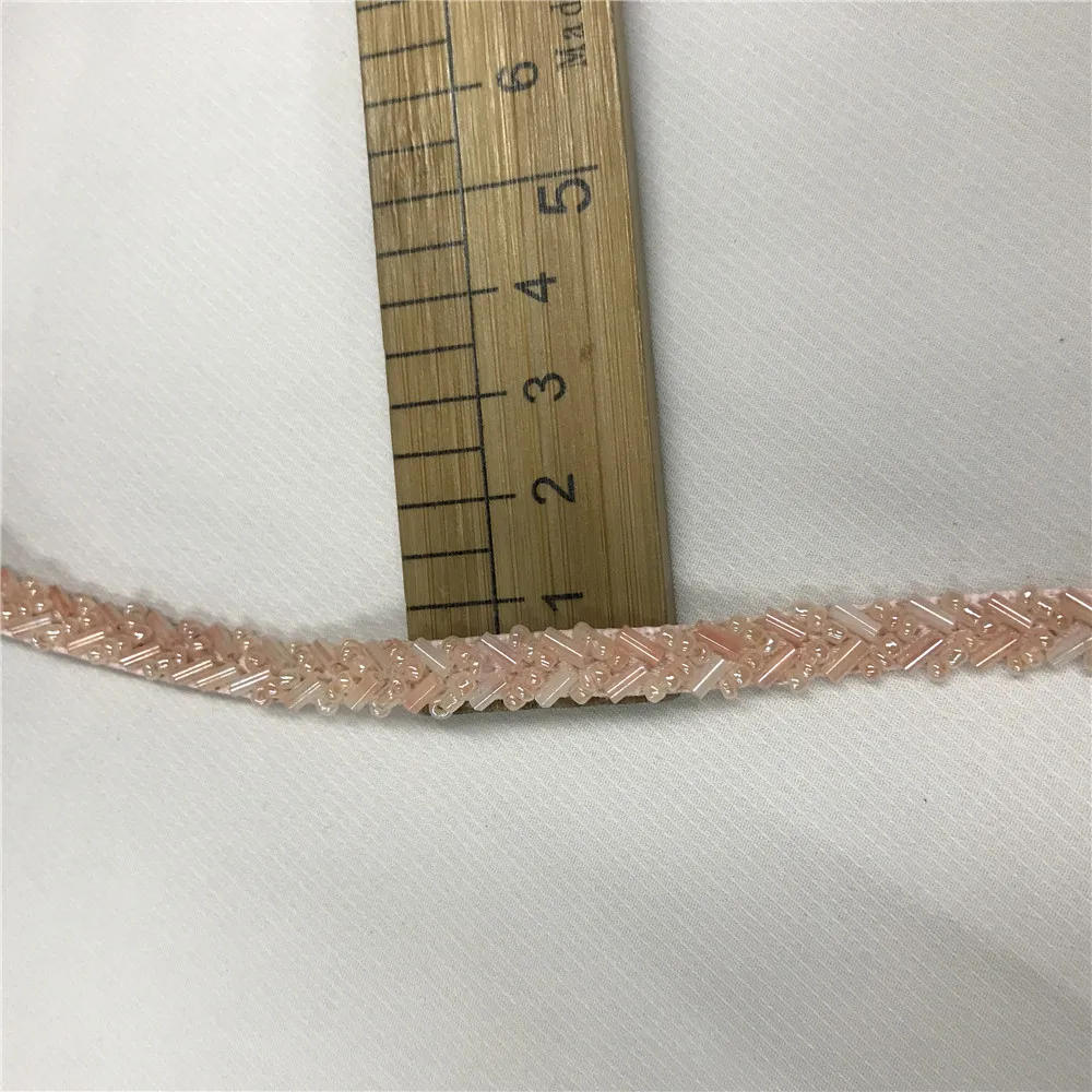 Стеклянная жемчужная цепочка шириной 6 мм 1 ярд отделка золотыми бусинами для