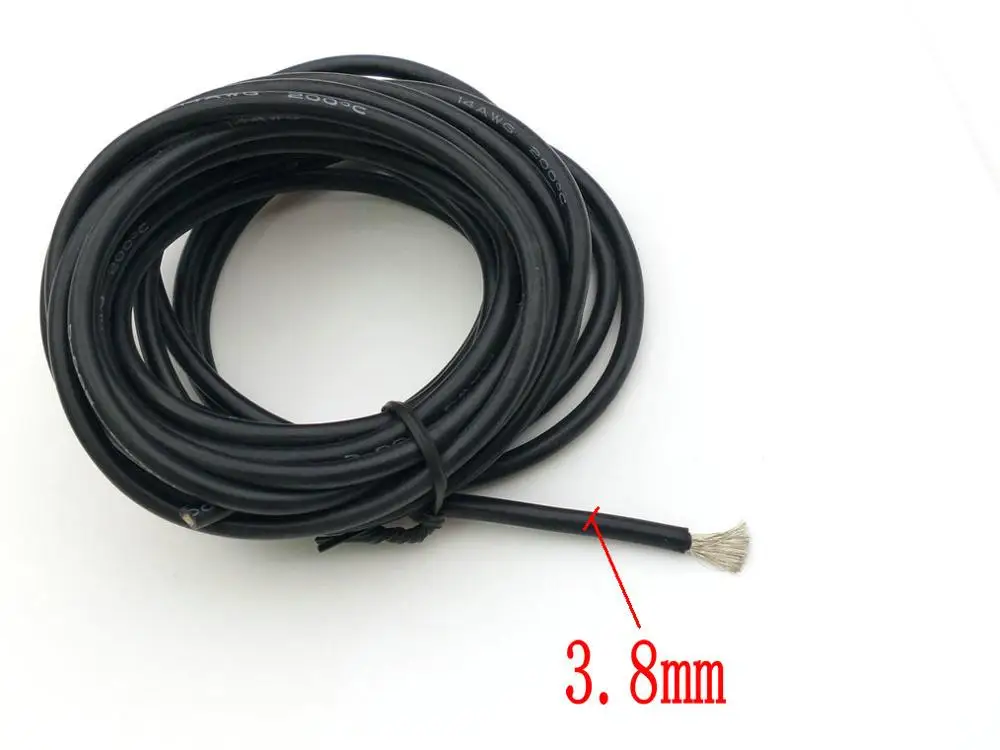 1 Катушка высококачественный силиконовый провод 14 AWG 600 В гибкий 3 м черный|wire