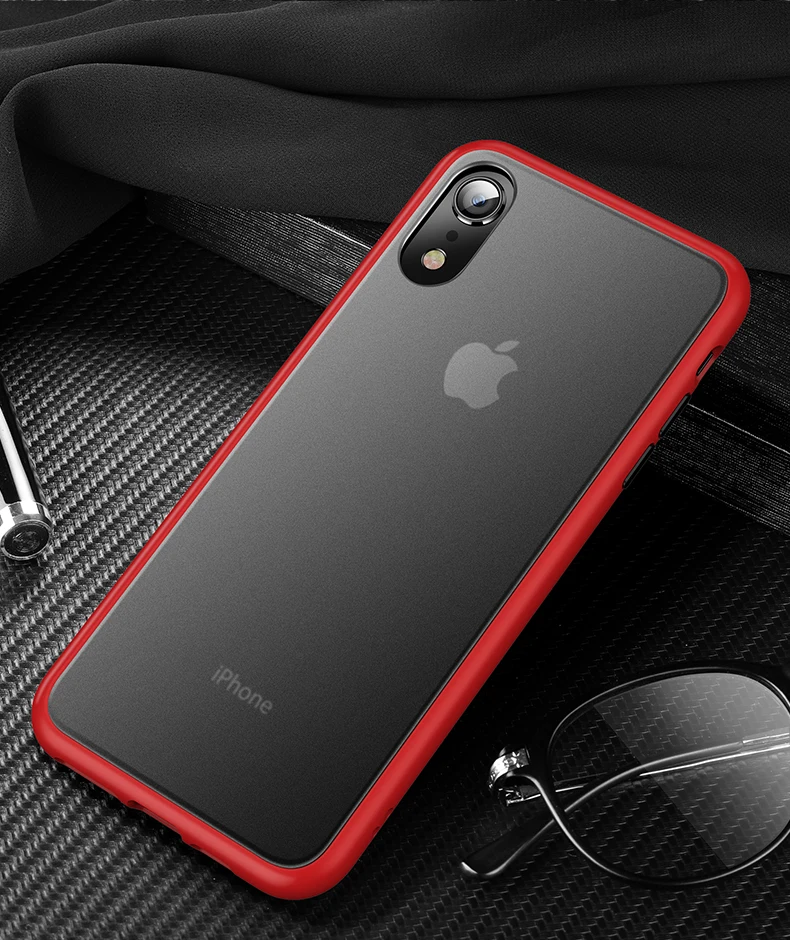 CAFELE Новейший цветной чехол для iphone Xr силиконовый+ PC полупрозрачный чехол для iphone Xr