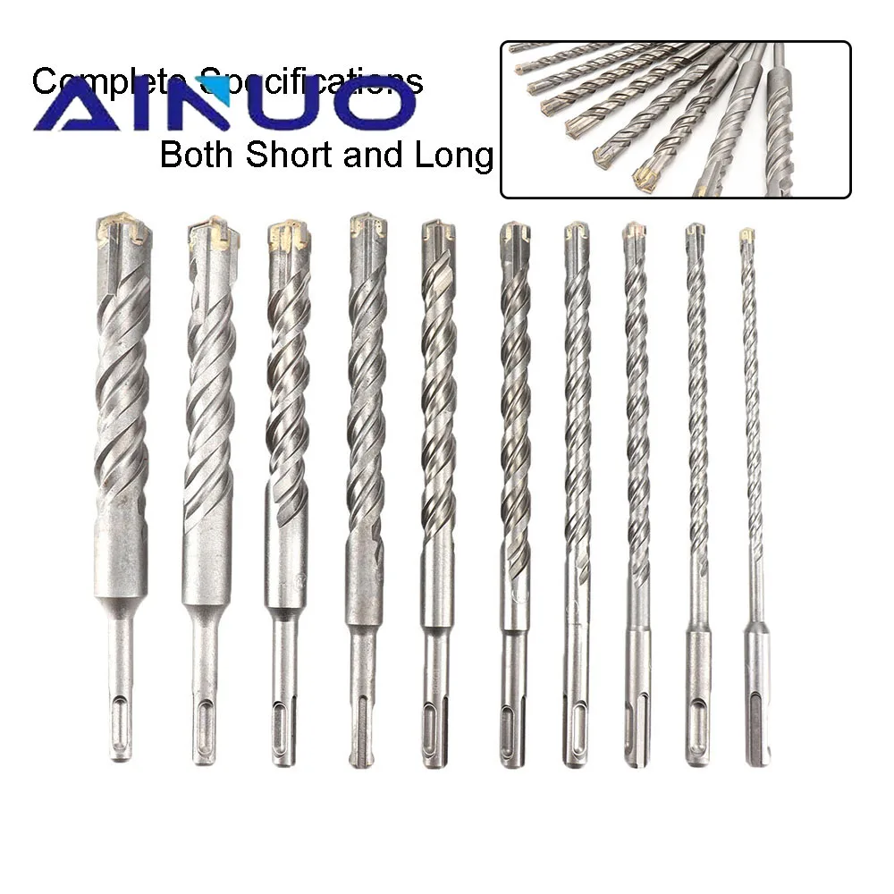 

210mm Electric Hammer Drill Bits Cross Type Tungsten Steel Alloy SDS Plus Wall Brick Block Masonry Drilling Bits 6-25mm