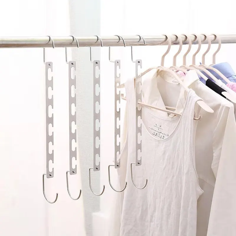 

6PCS/lot Metal 6 Holes Closet Hanger Organizer Hook Space Saving Clothes Rack DIY Home Supplies