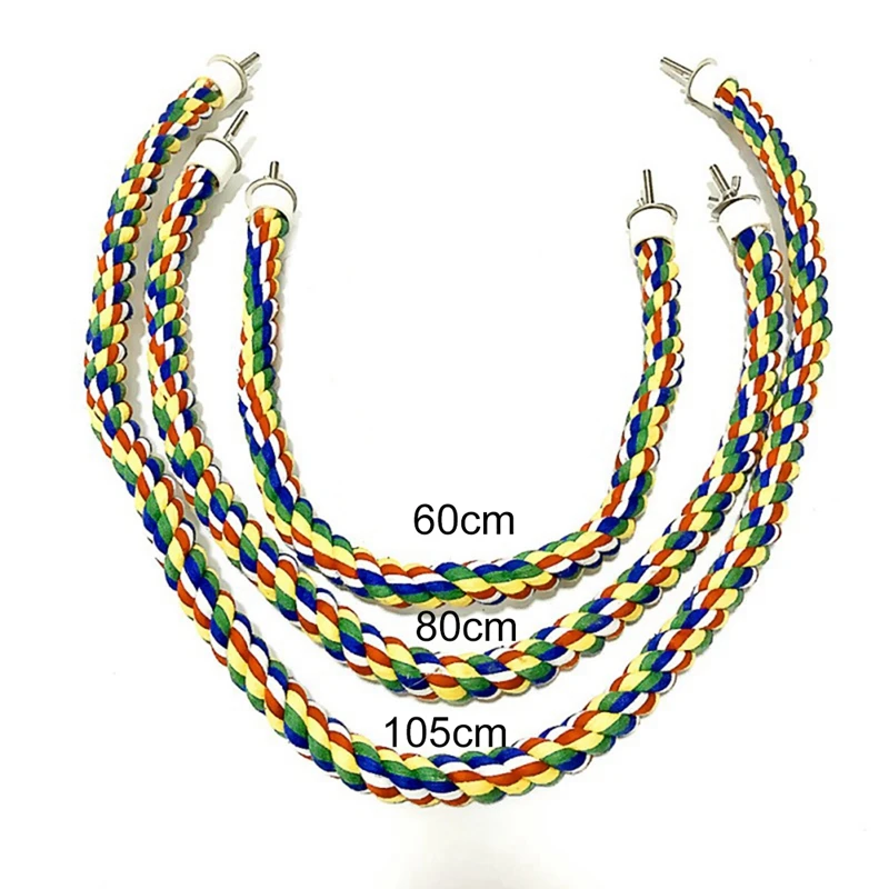 

Bird Perch Funny Spiral Rope Parrot Hanging Toy Parrot Rope Hanging Braided Chew Rope Bird Cage Cockatiel Toy Swing Supplies