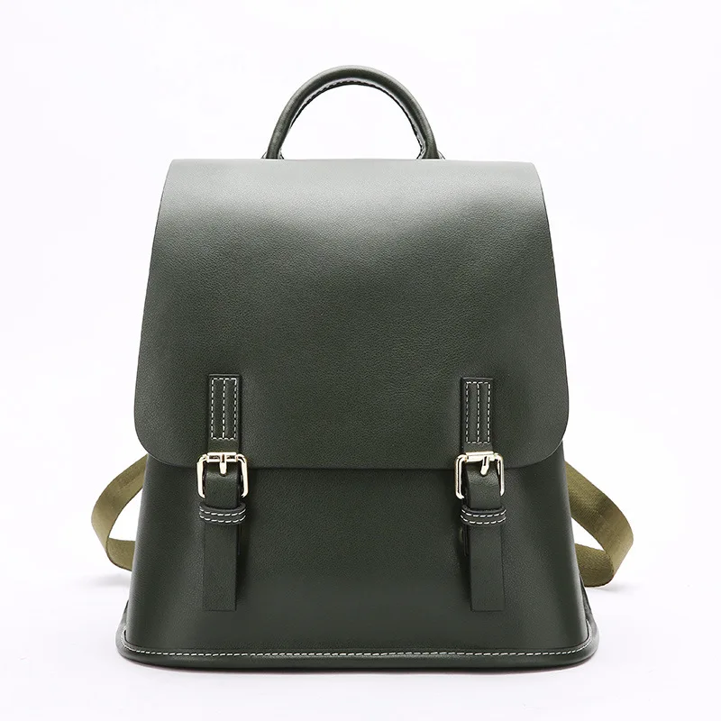 

Women Genuine Leather Backpacks 2020 Vintage Rucksack Brown Shoulder Female Backpack For Women Bookbag College Back to School
