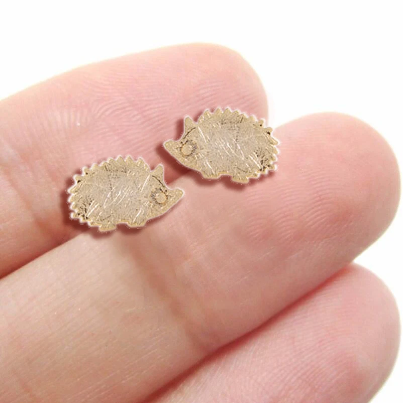 

Korea Cute Animal Earrings Fashion Mini Stainless Steel Gold Hedgehog Earrings For Women Girls Simple Jewelry 2020 New