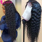 Перуанский парик AAtifa с глубокой волной, парик на сетке 4x4, парик с 100% натуральными волосами Remy, парики на сетке для черных женщин, парик с прозрачной сеткой