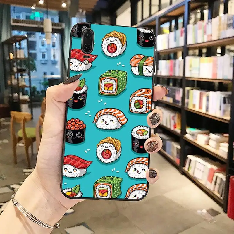 

Sushi cute funny cartoon pattern luxury Phone Case funda For Huawei honor Mate P 10 20 30 40 Pro 10i 9 10 20 8 x Lite