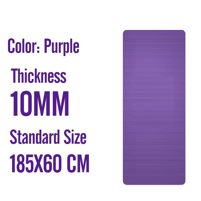 185X60X1M Pruple 185X80X1,5 см мужские спортивные маты большого размера NBR Нескользящие коврики для йоги для фитнеса 15 мм фитнес-спортивный коврик с повязками большого размера Tapete - Цвет: 185X60X1M Pruple
