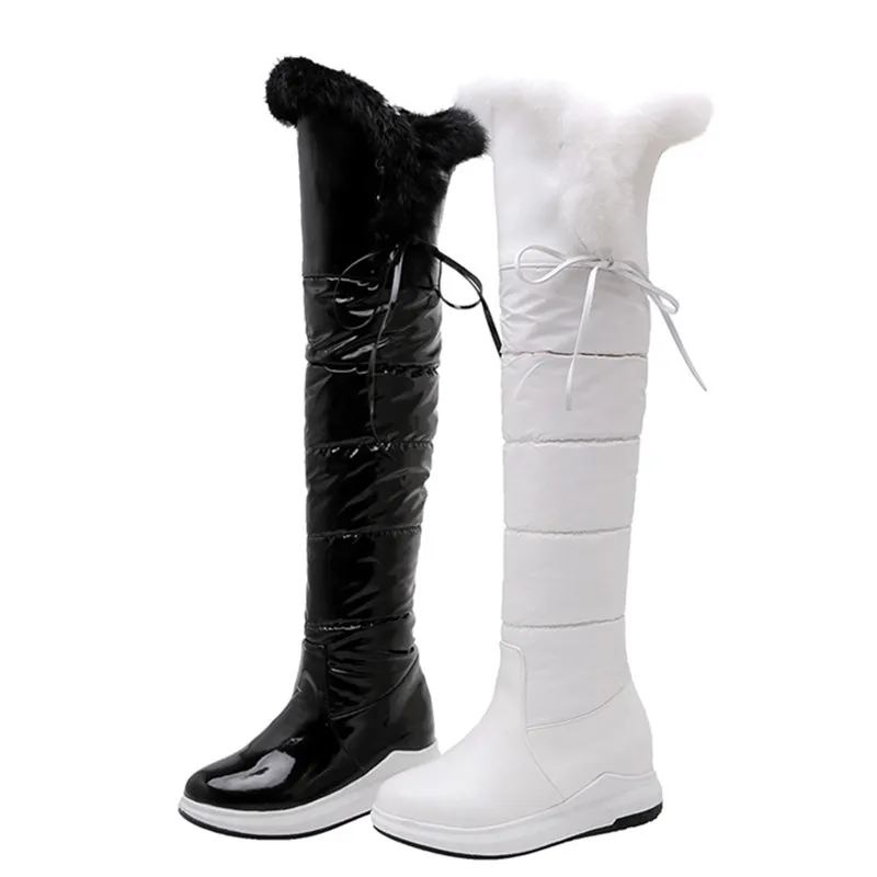 Непромокаемые Сапоги выше колена женские зимние сапоги для снега модная теплая