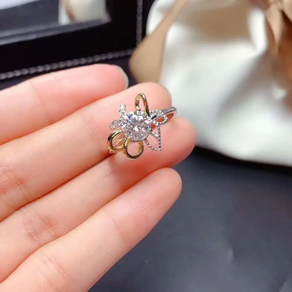 

FS Fashion Moissanite Butterfly Ring S925 Sterling Silver With Certificate Fine Weddings Jewelry for Women Free Shipping MeiBaPJ